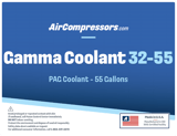 Thumbnail of Gamma Coolant 32 55 gallons PAG air compressor coolant product label
